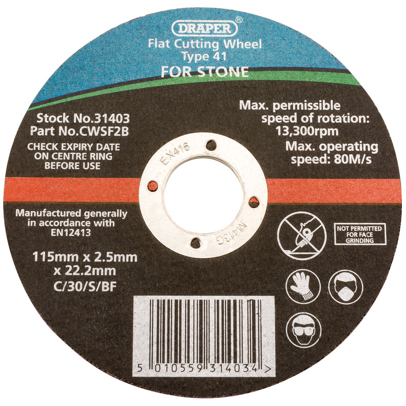 Flat Stone Cutting Disc 230 x 2.5 x 22.2mm 