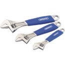 SOFT GRIP ADJUSTABLE WRENCH 3 PIECES 